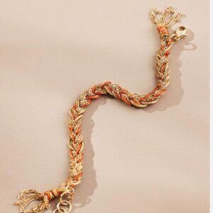 Anthropologie Gold Rope Bracelet with Clasp